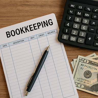 generate an image of book keeping to post on my website